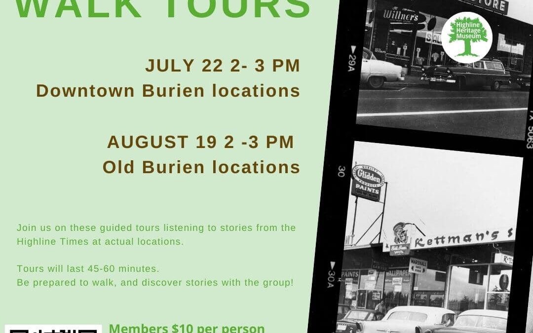 Second Historic Walk Tour of Burien with the Highline Heritage Museum